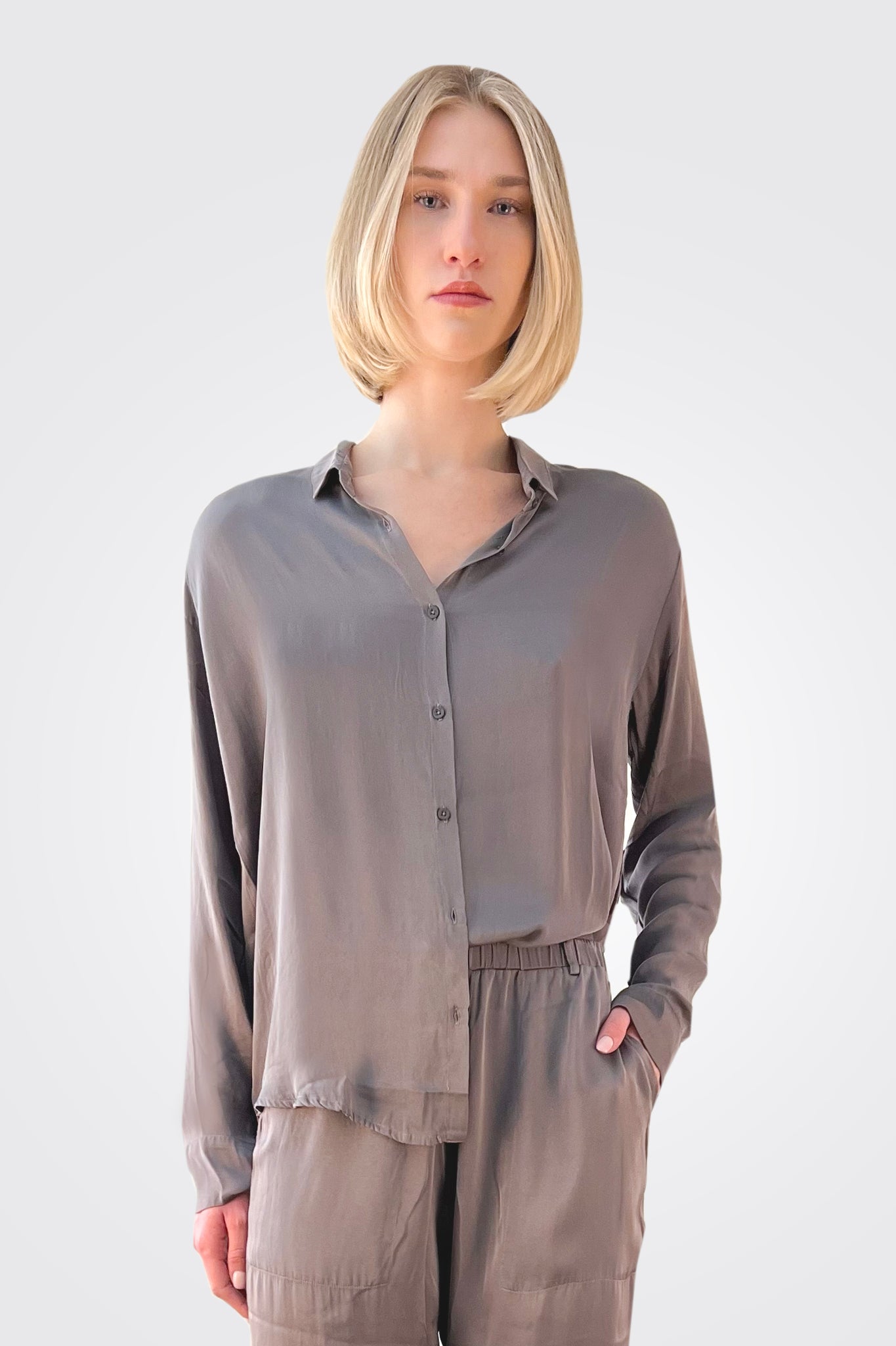 Silk Button Down Blouse - Visione by Private 0204 | 25 South Boutiques