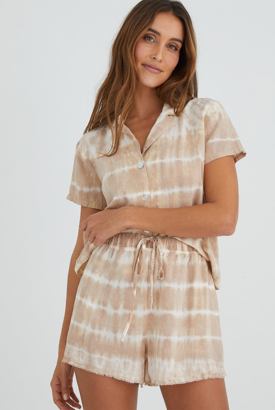 High Waisted Flower Short - Washed Sage Tie Dye by Bella Dahl | 25 South Boutiques