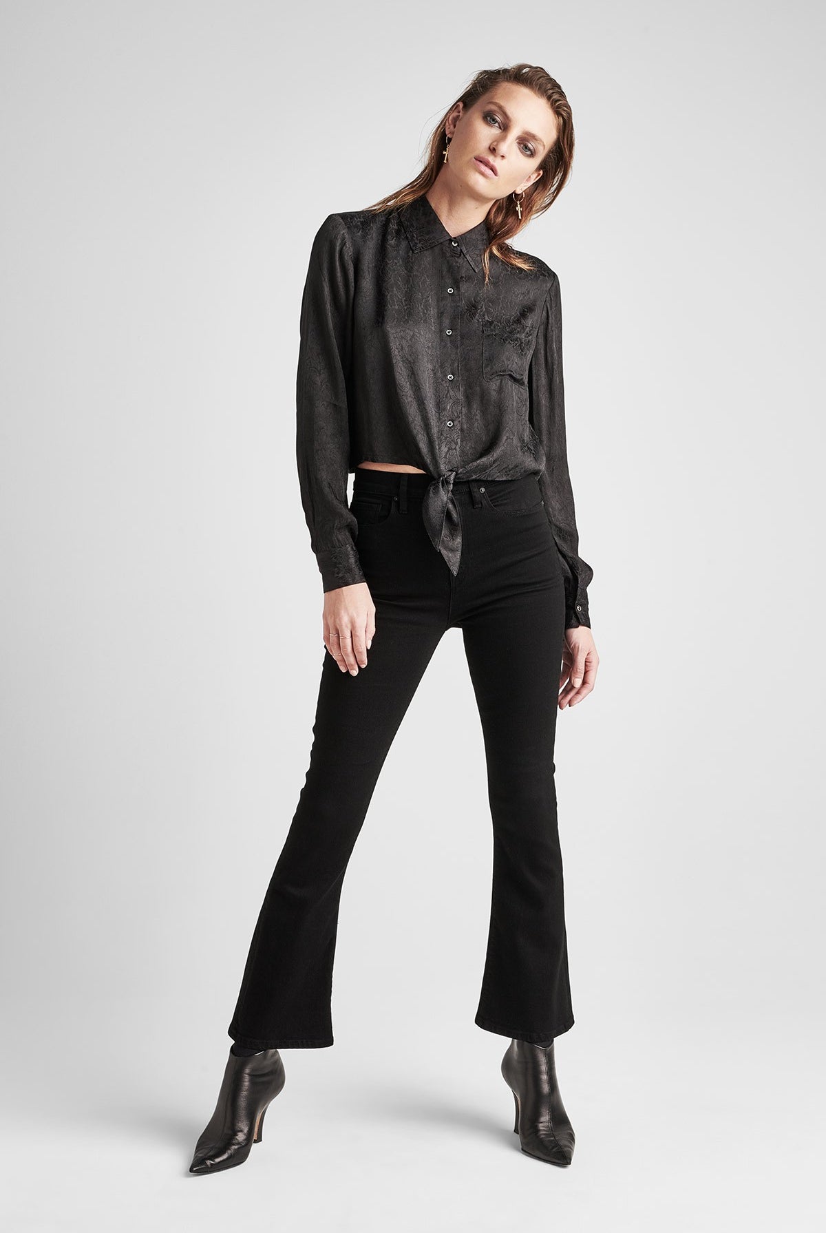 Holly High Rise Crop Flare - Black by Hudson | 25 South Boutiques
