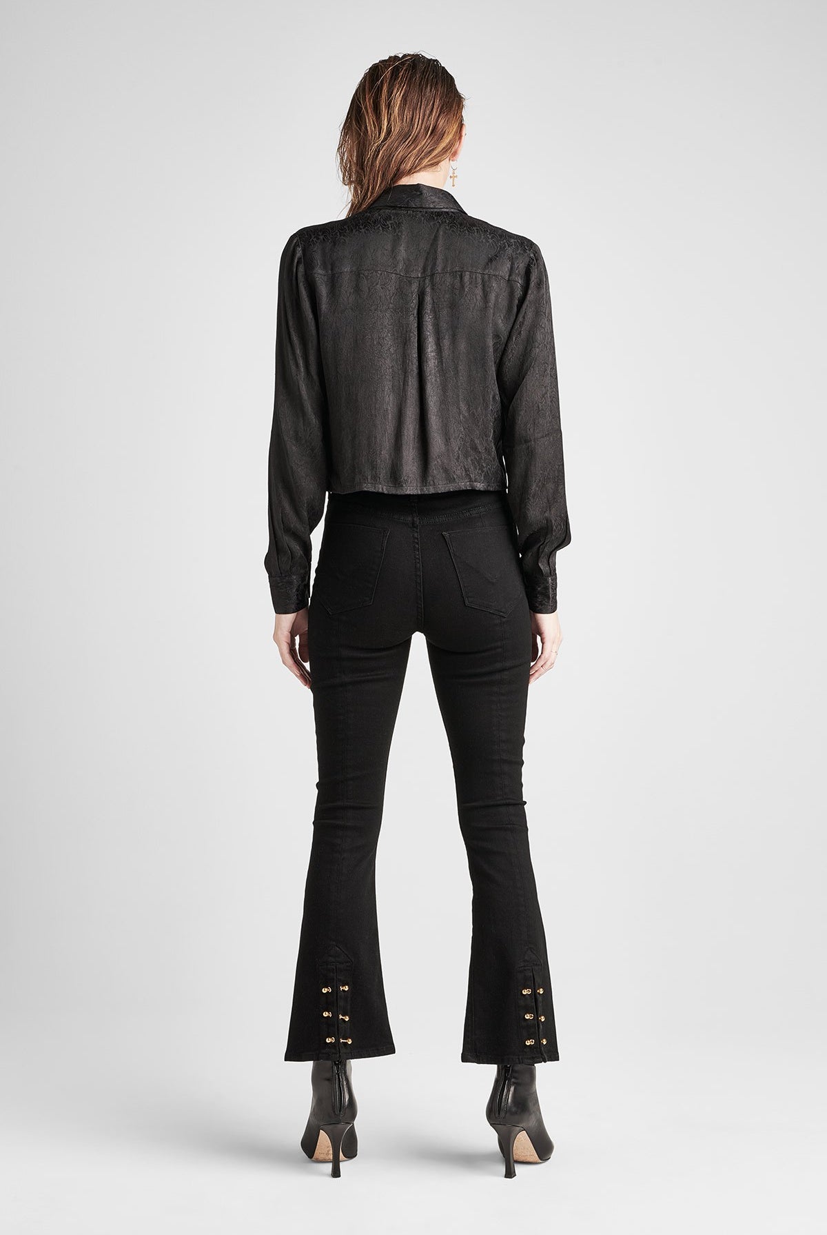 Holly High Rise Crop Flare - Black by Hudson — view 3