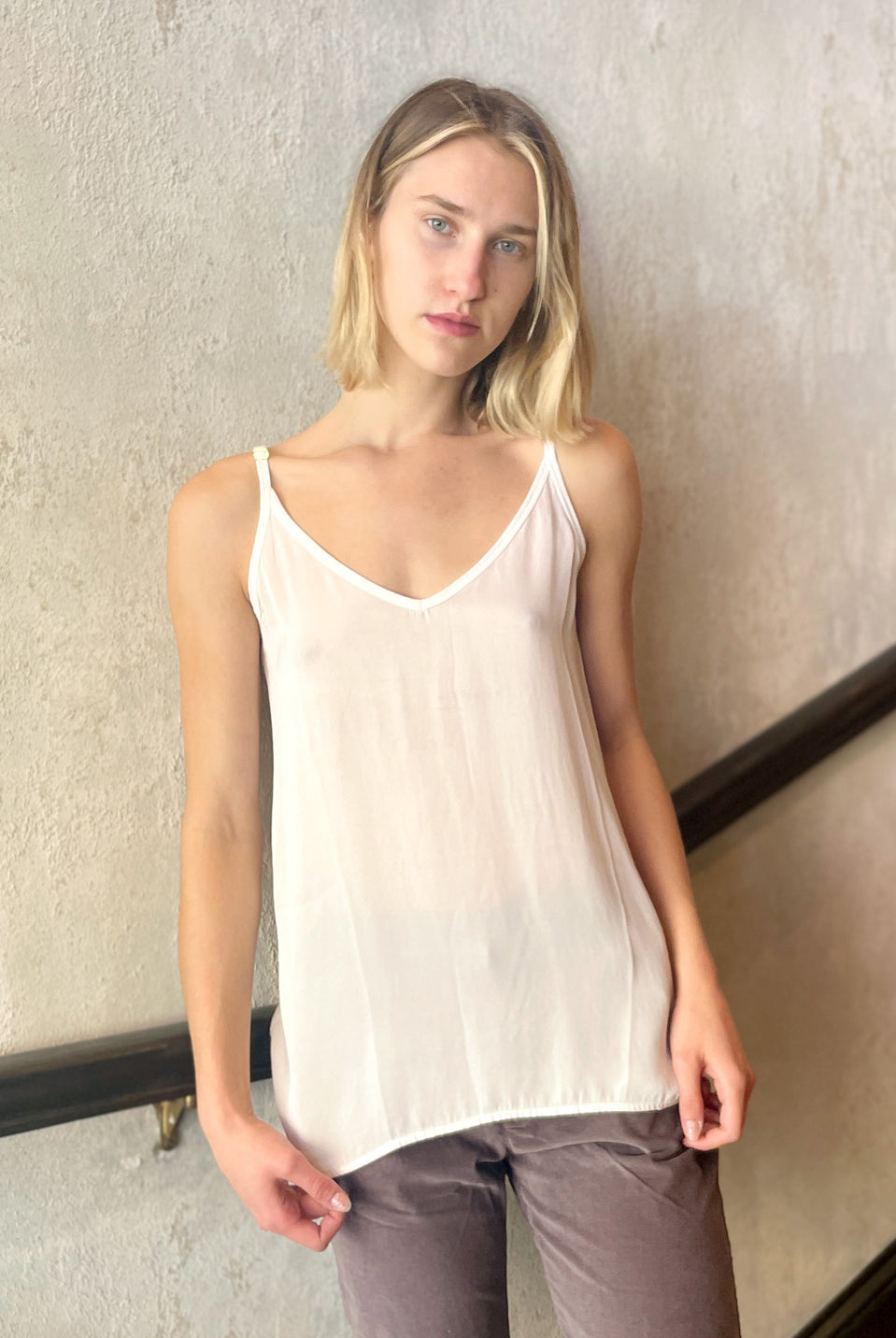Silk Tank - White by Private 0204 — alternate view