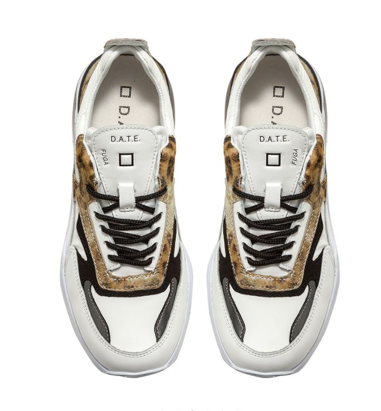 Fuga Animalier Sneakers - White Leopard by D.A.T.E. — view 3
