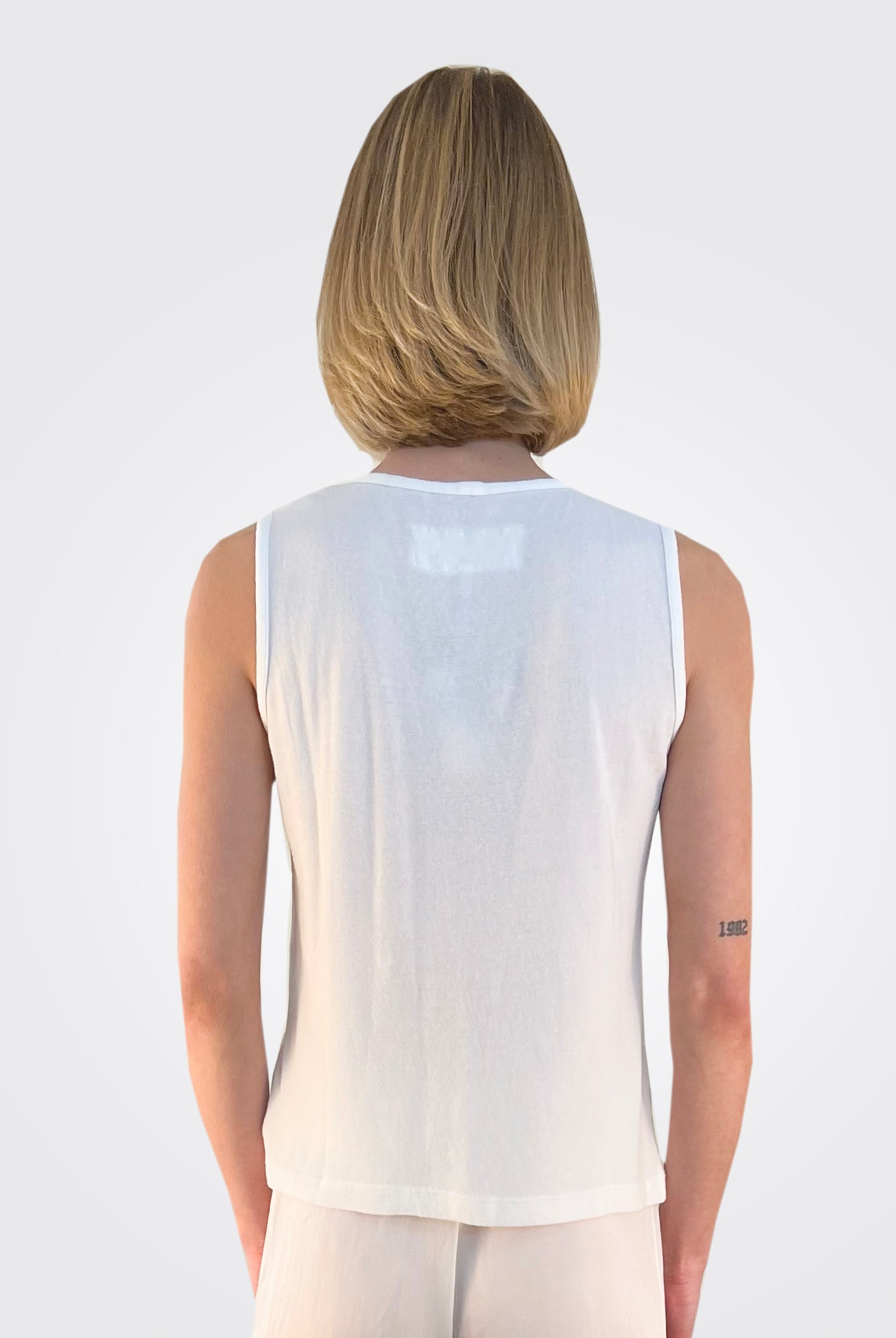 Crewneck Tank - White by Private 0204 — alternate view