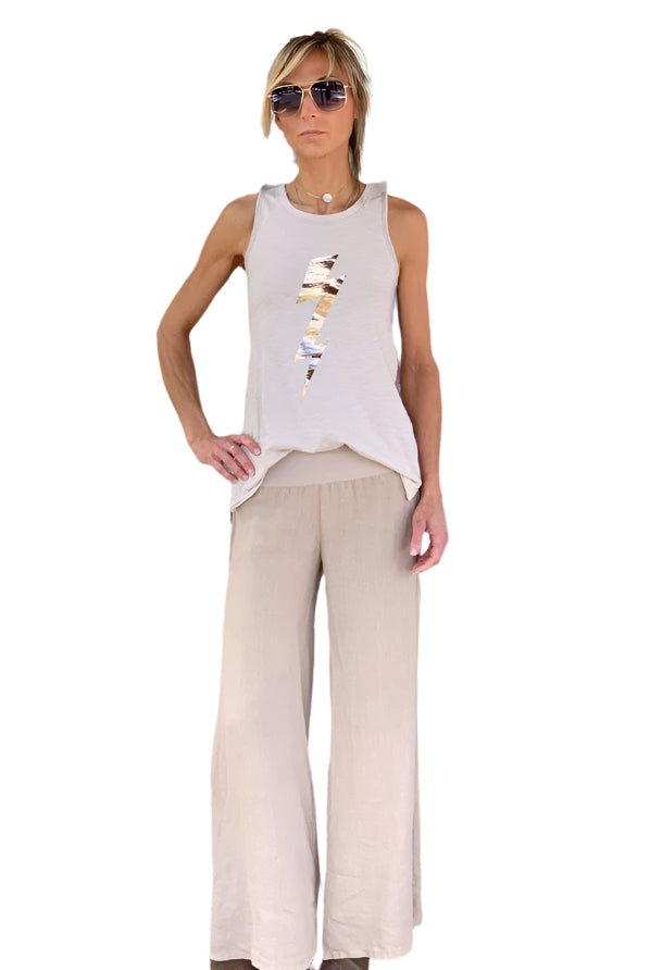 Wide Linen Trousers - Dark Clay by Enza Costa | 25 South Boutiques