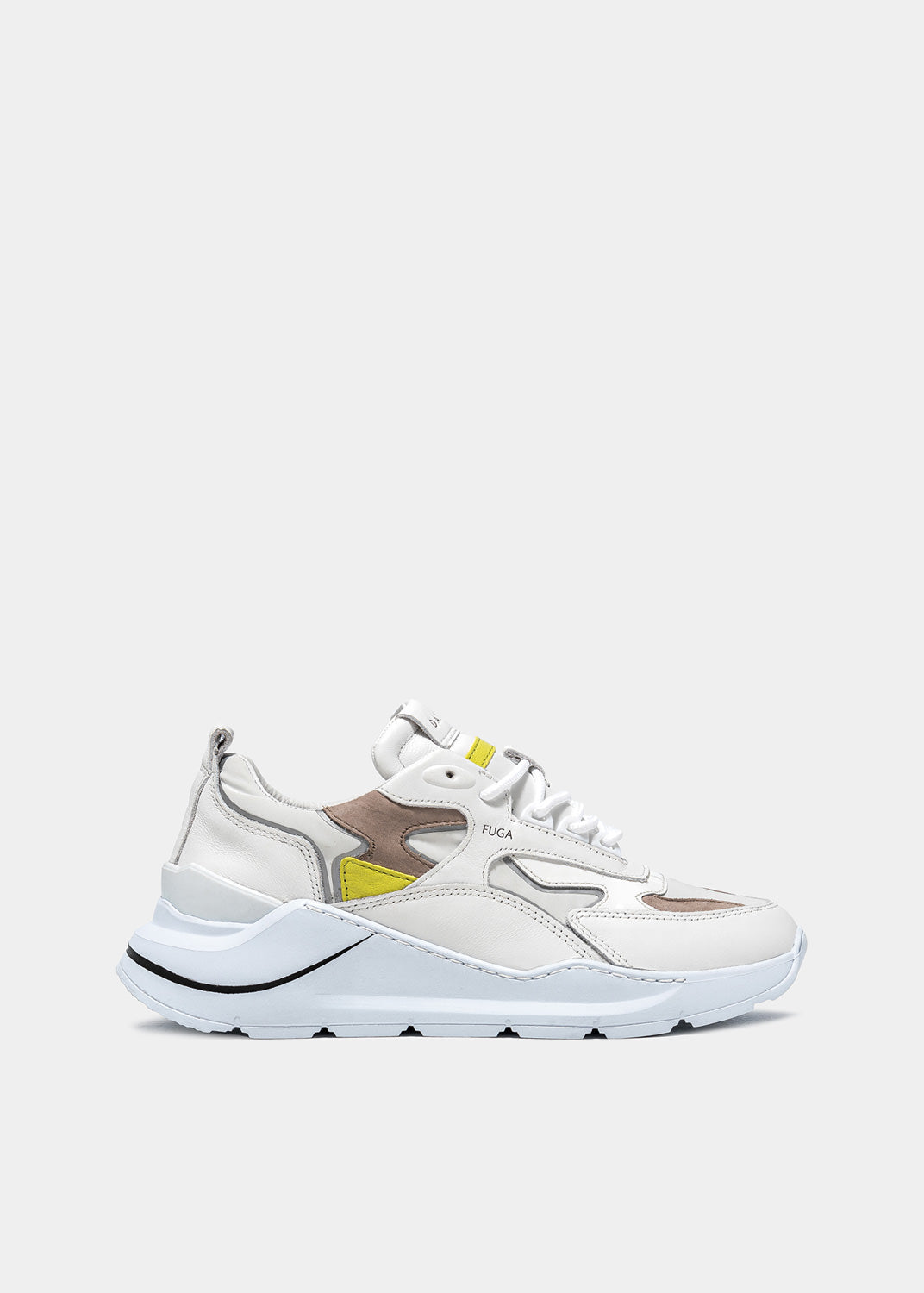 Fuga Nylon Sneakers - White Yellow by D.A.T.E. | 25 South Boutiques