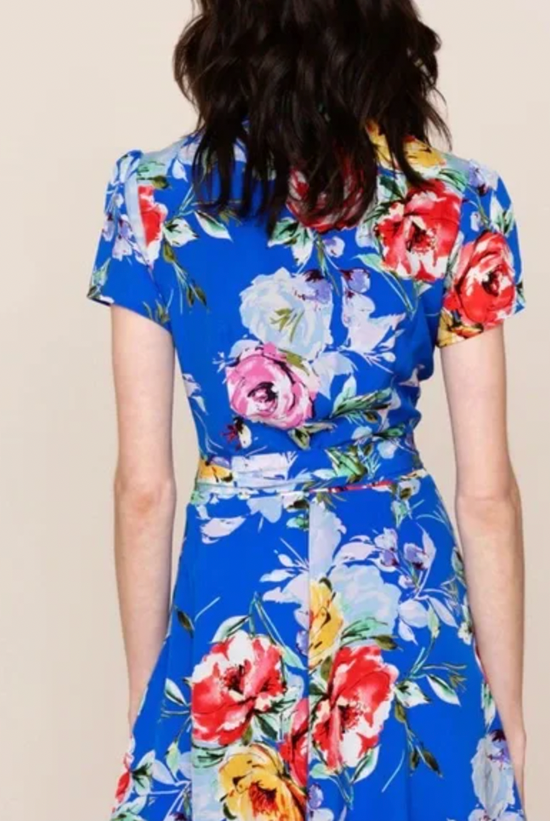 Kennedy Silk Dress - Royal Floral by Yumi Kim — alternate view