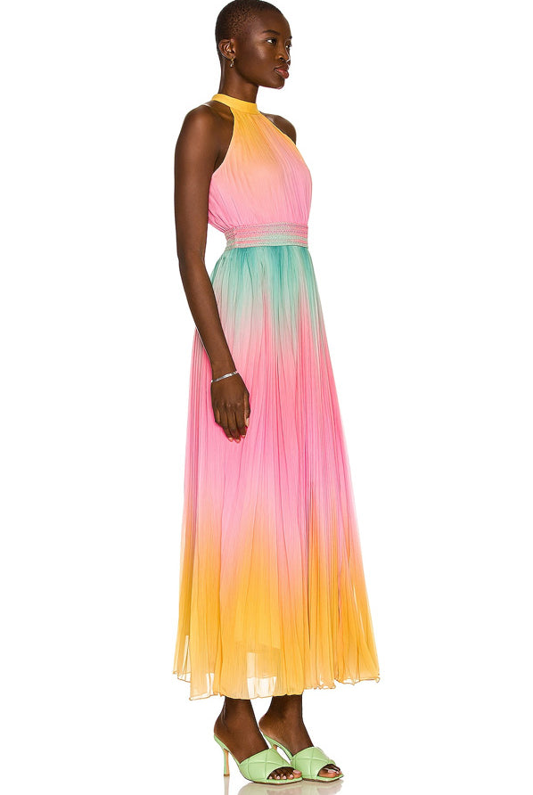 Zale Long Dress - Multicolor by Rococo Sand — alternate view