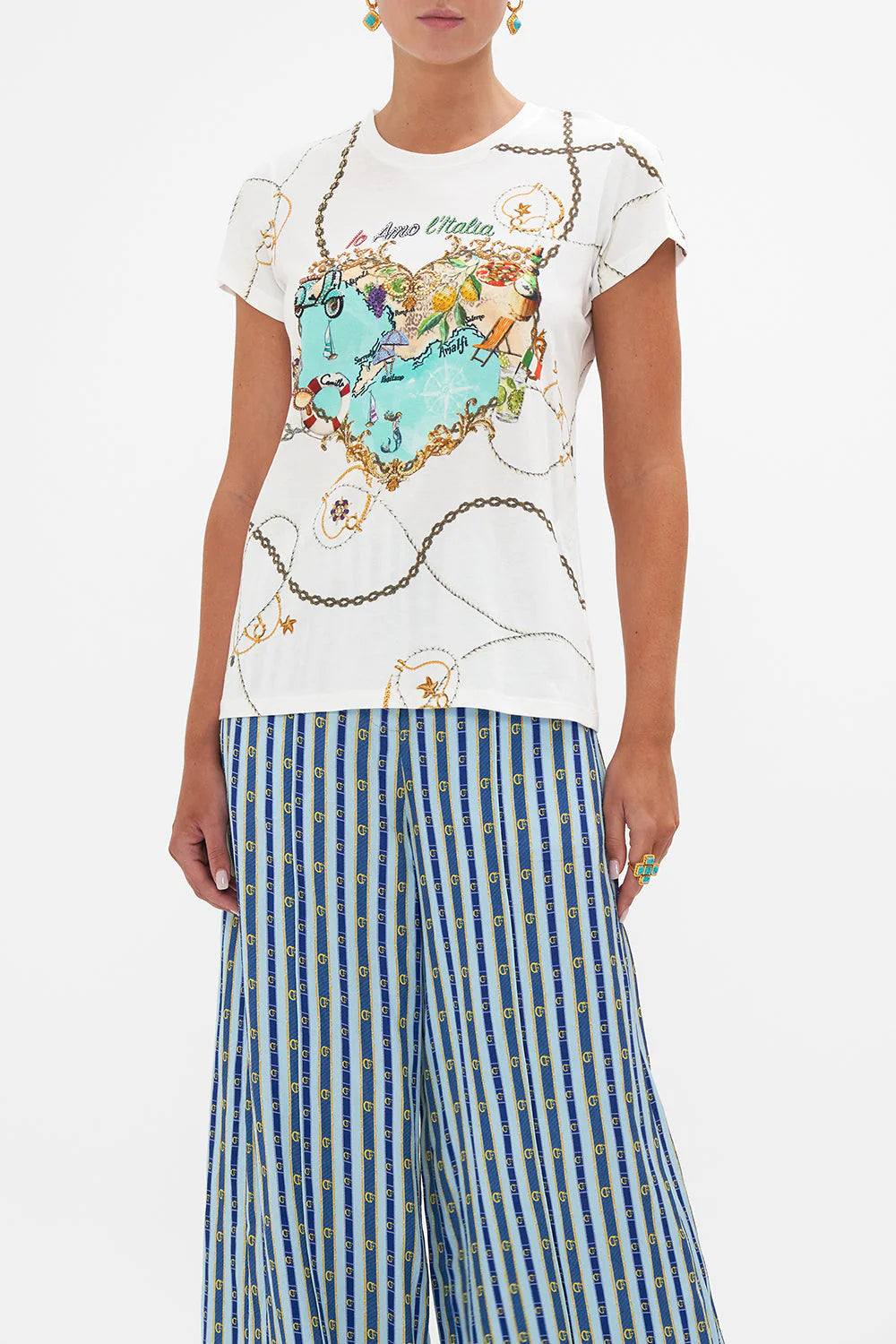 Organic Cotton Slim Fit Tee - Amalfi Lullaby by Camilla | 25 South Boutiques