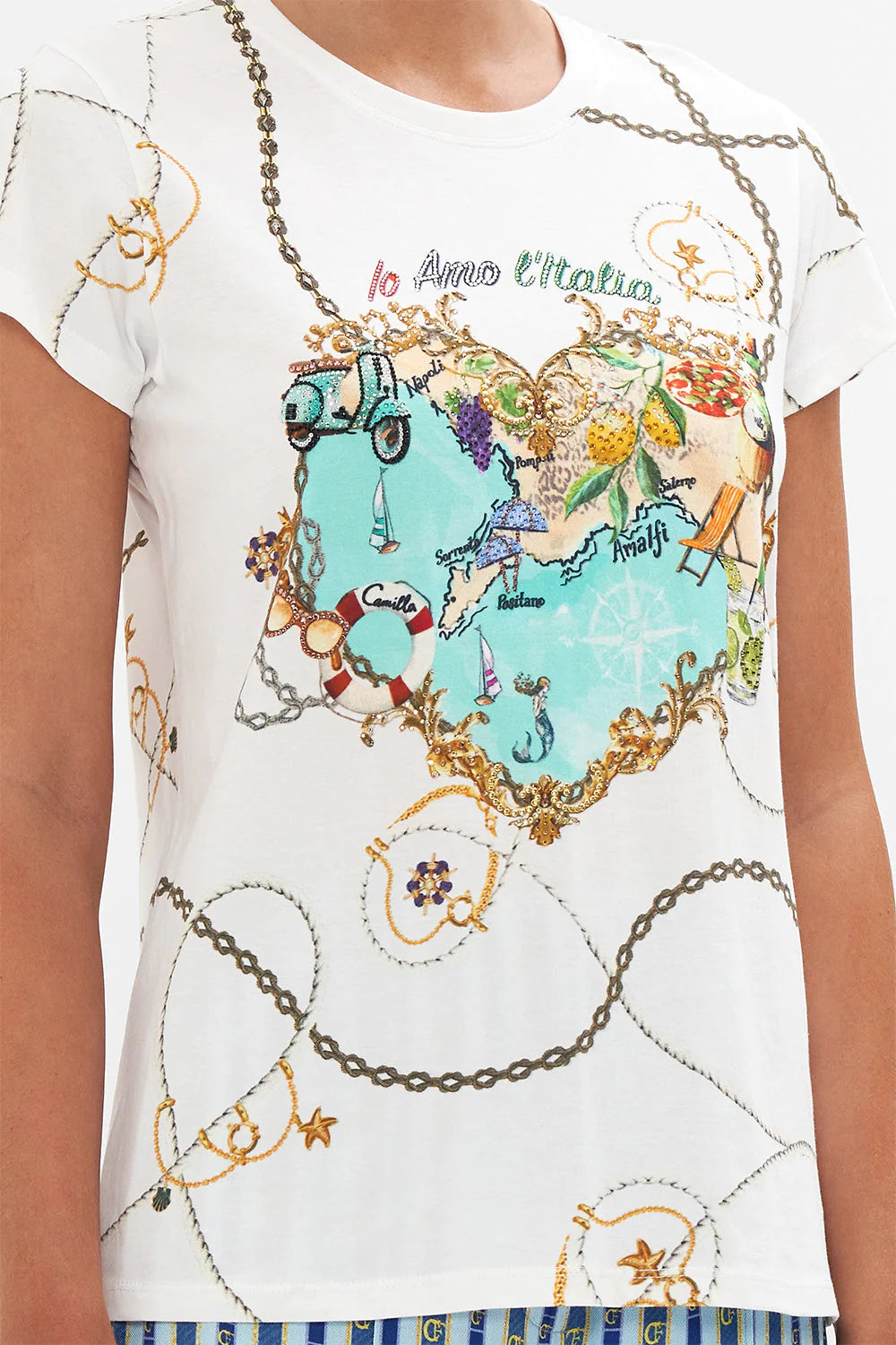 Organic Cotton Slim Fit Tee - Amalfi Lullaby by Camilla — alternate view