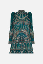 Puff Sleeve High Neck Mini Dress - A Venice Veil by Camilla — view 6