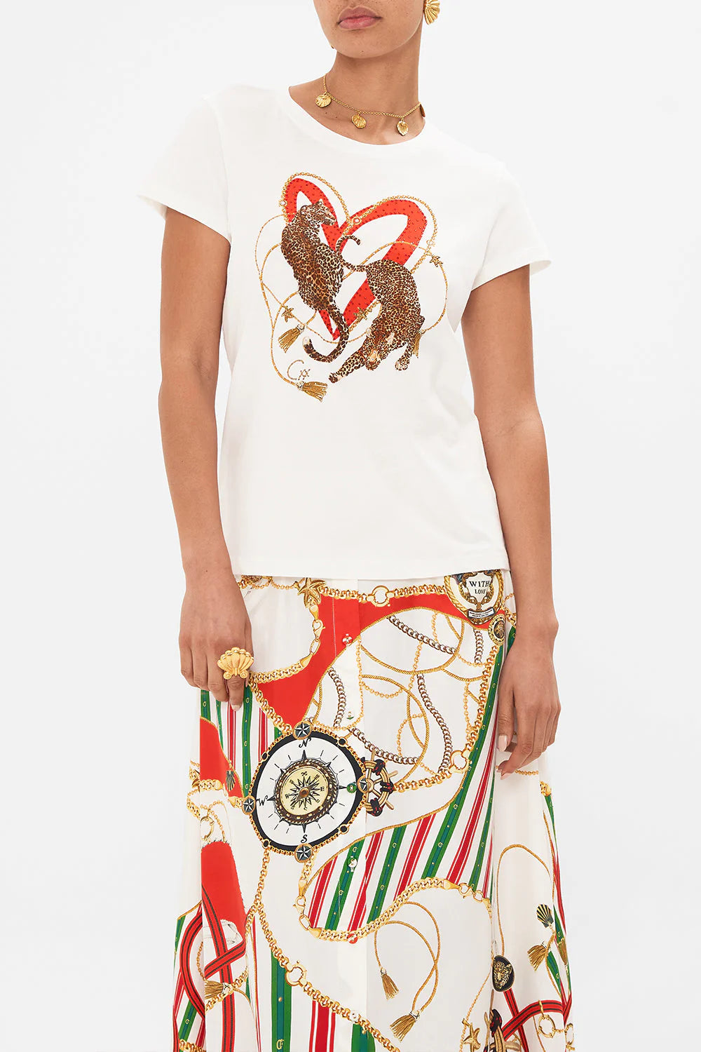 Slim Fit Round Neck T Shirt - Saluti Summertime by Camilla | 25 South Boutiques