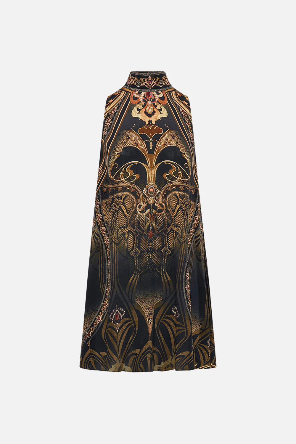 Back Neck Tie Short Dress - Nouveau Noir by Camilla — view 6