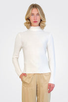 Mockneck Top - White by Gran Sasso | 25 South Boutiques