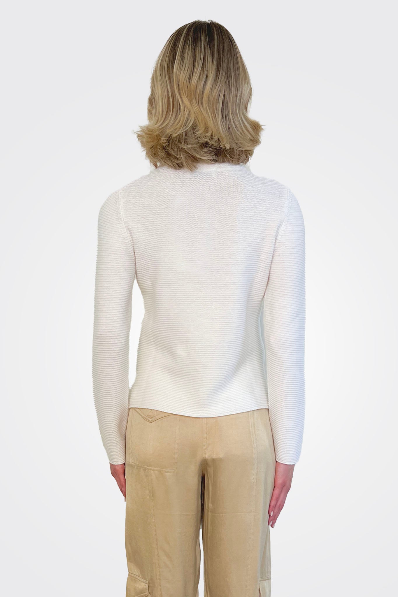 Mockneck Top - White by Gran Sasso — alternate view