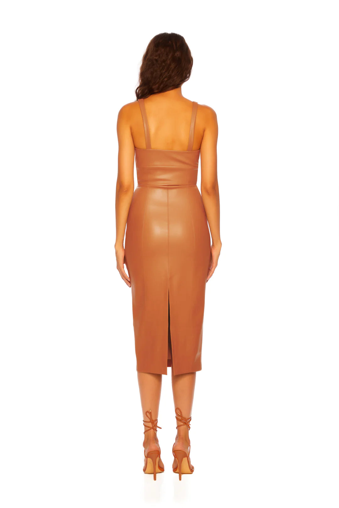 Faux Leather Midi Dress - Caramel by Susana Monaco — view 4