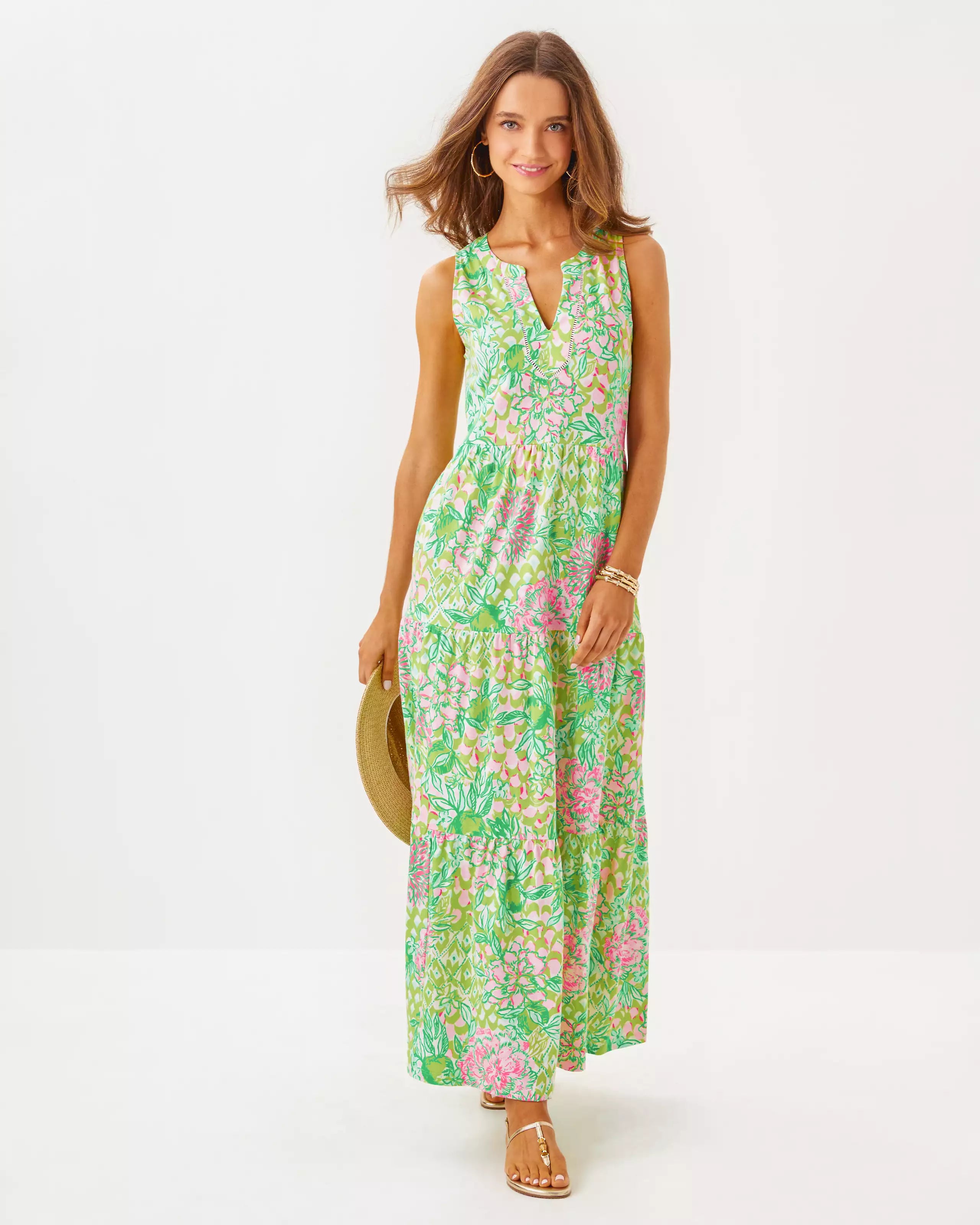 Sydnee Maxi Dress - Fauna Green Lime Feeling Good by Lilly Pulitzer | 25 South Boutiques