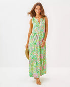 Sydnee Maxi Dress - Fauna Green Lime Feeling Good by Lilly Pulitzer | 25 South Boutiques