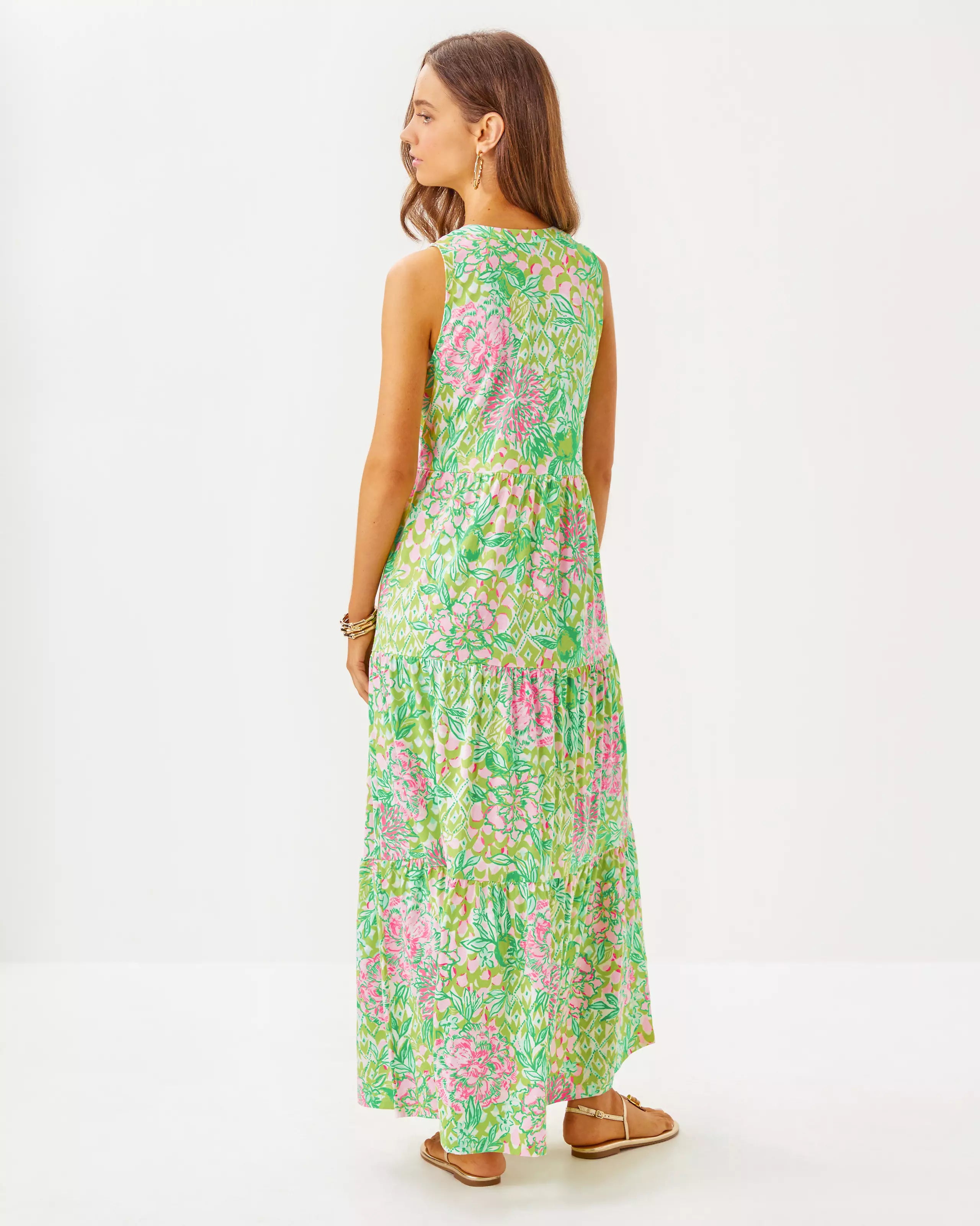 Sydnee Maxi Dress - Fauna Green Lime Feeling Good by Lilly Pulitzer — view 4