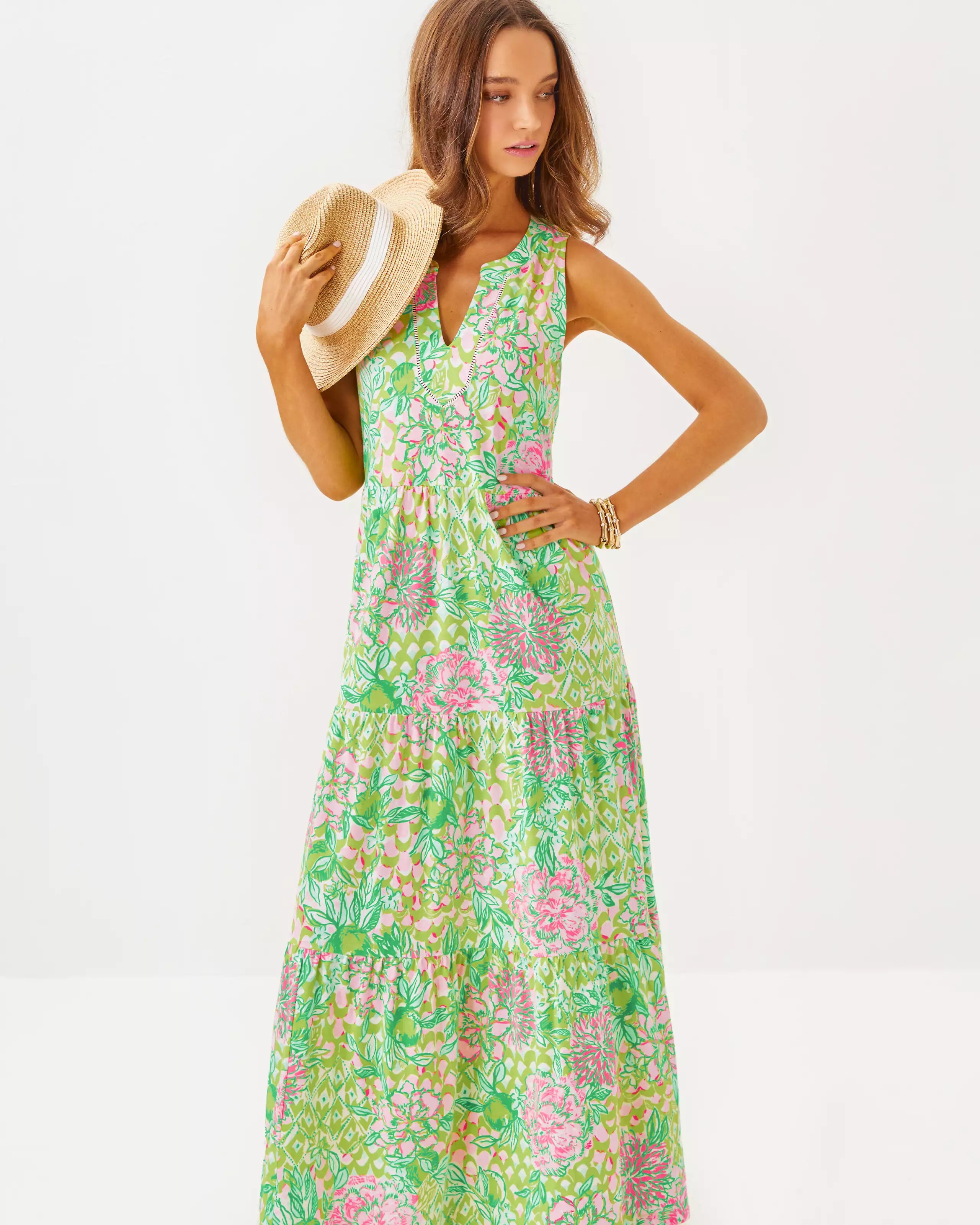 Sydnee Maxi Dress - Fauna Green Lime Feeling Good by Lilly Pulitzer — alternate view