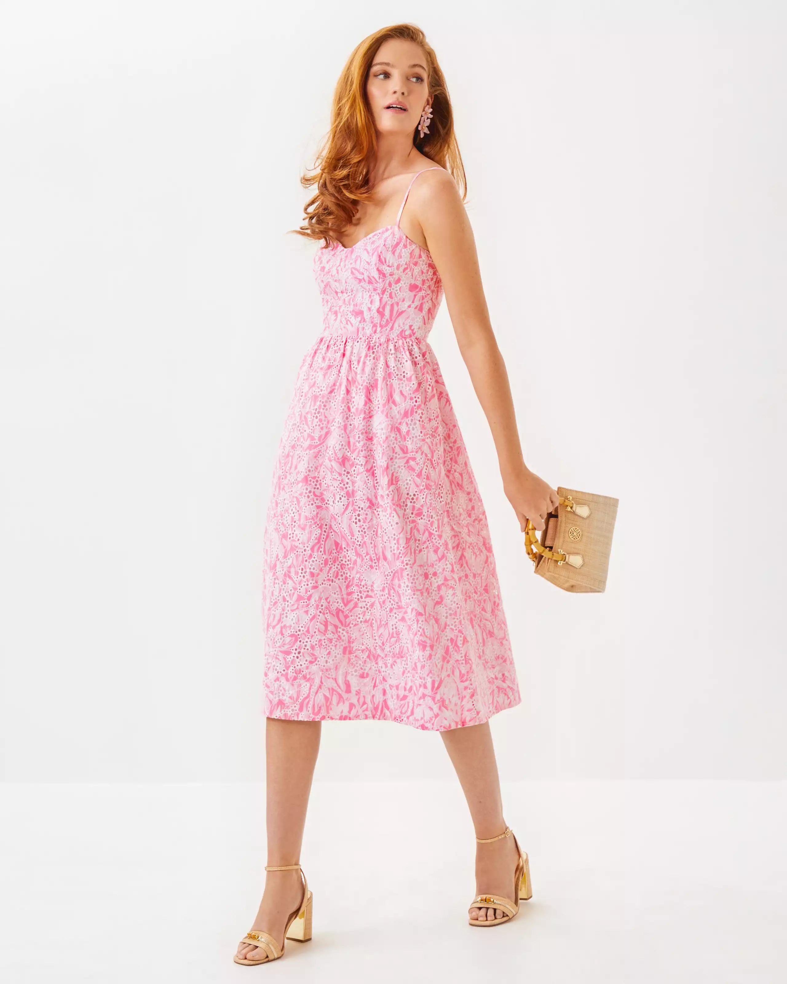 Allarie Midi Dress - Rousseau Pink Tulip To Tango by Lilly Pulitzer | 25 South Boutiques