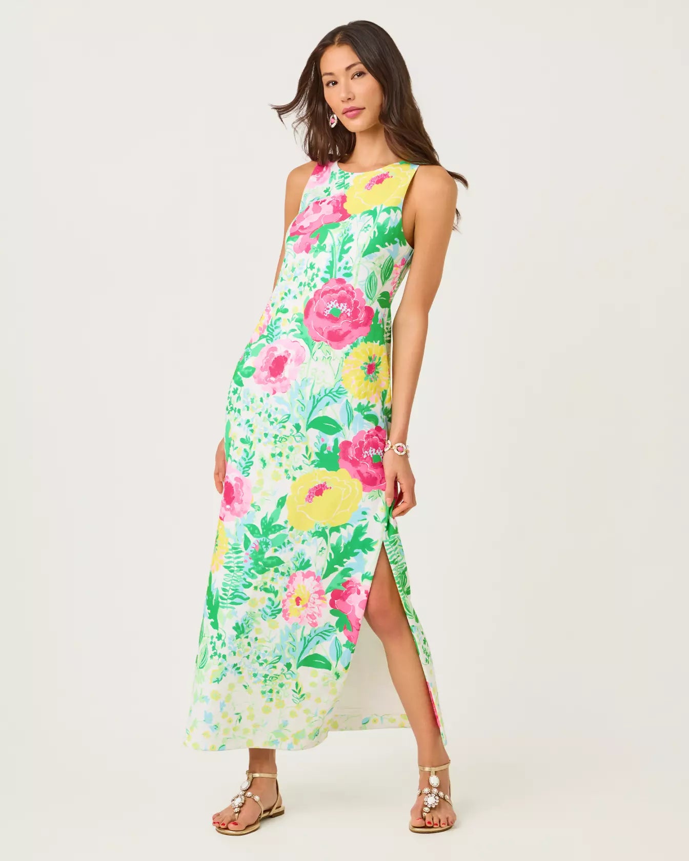 Melodie Maxi Dress - Multi Poppy Party Engineered Knit Maxi by Lilly Pulitzer — view 3