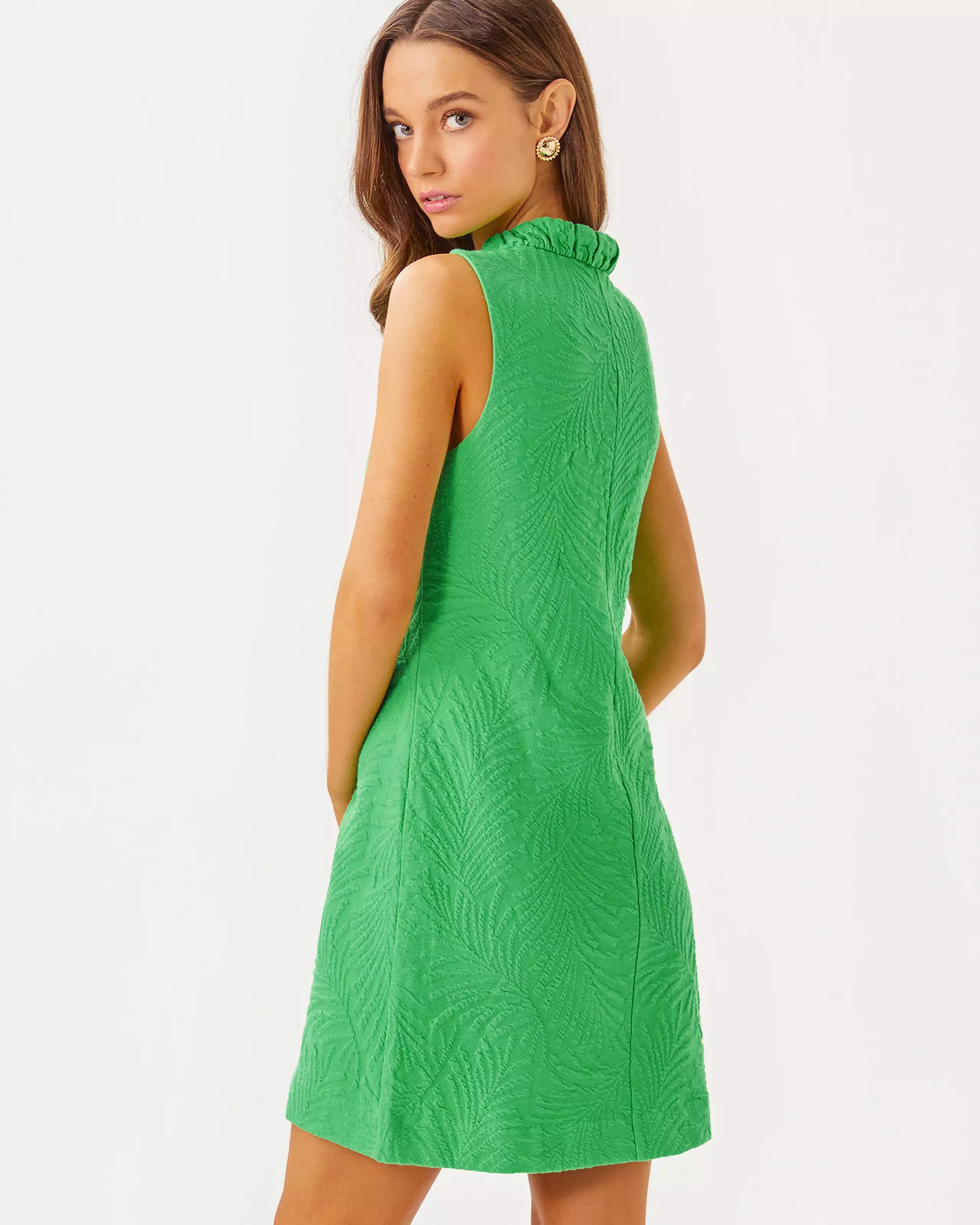 Elsey Shift Dress - Fauna Green Leafy Knit by Lilly Pulitzer — view 4