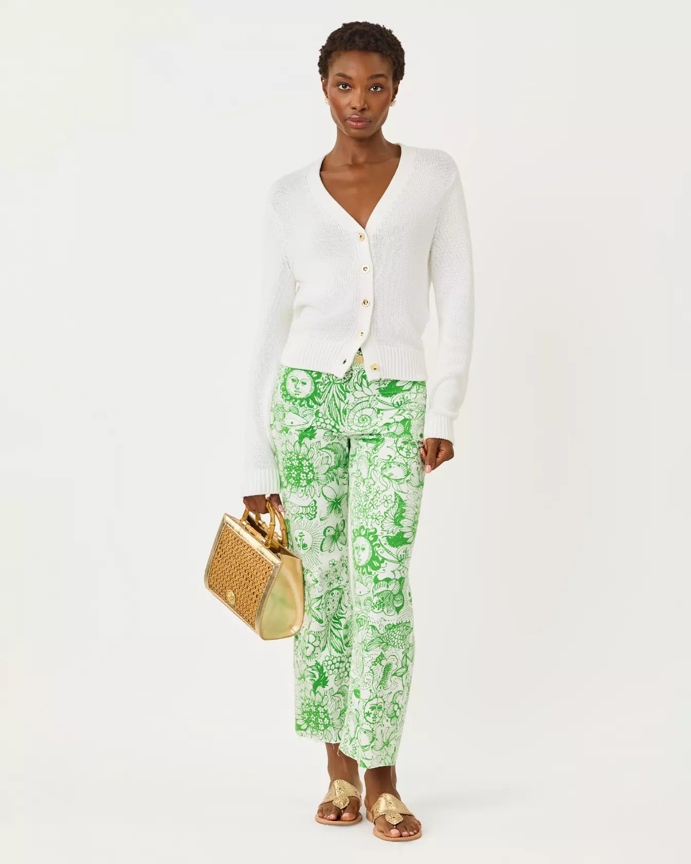 27" Harleen High Rise Crop Jean - Putting Green Fleur De Lilly by Lilly Pulitzer | 25 South Boutiques