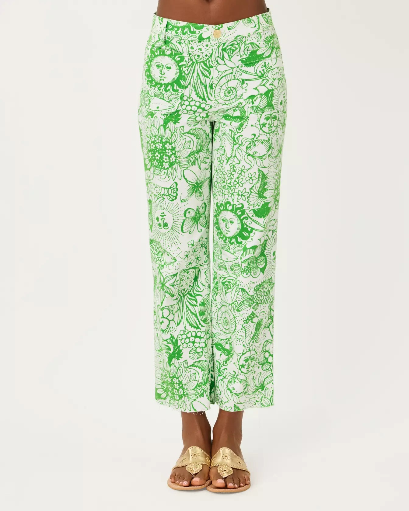 27" Harleen High Rise Crop Jean - Putting Green Fleur De Lilly by Lilly Pulitzer — alternate view