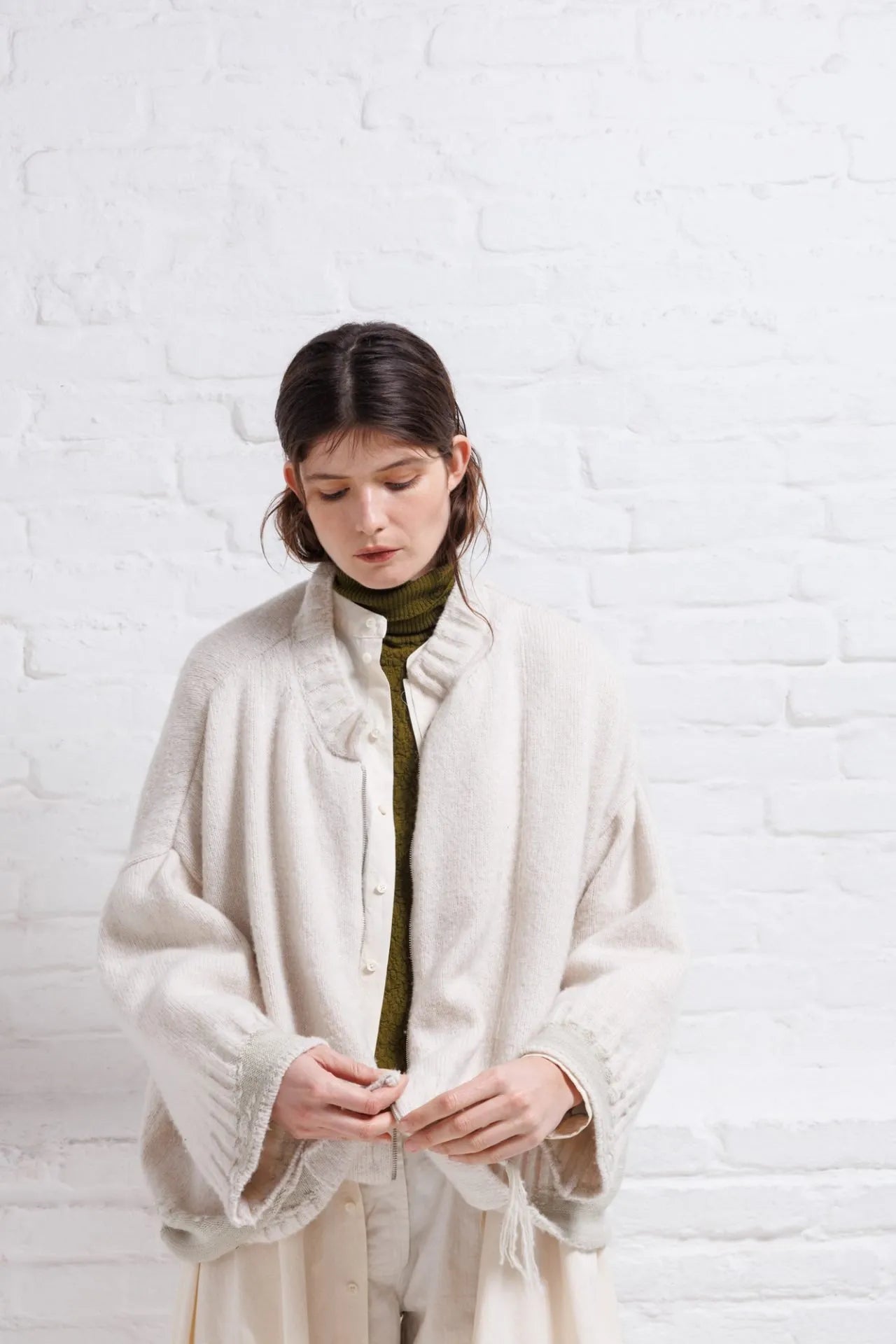 Boxy Maxi Cardigan - Natural by Serie Numerica — view 3