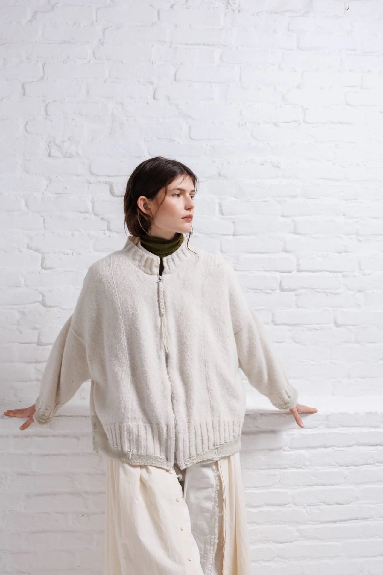 Boxy Maxi Cardigan - Natural by Serie Numerica — alternate view