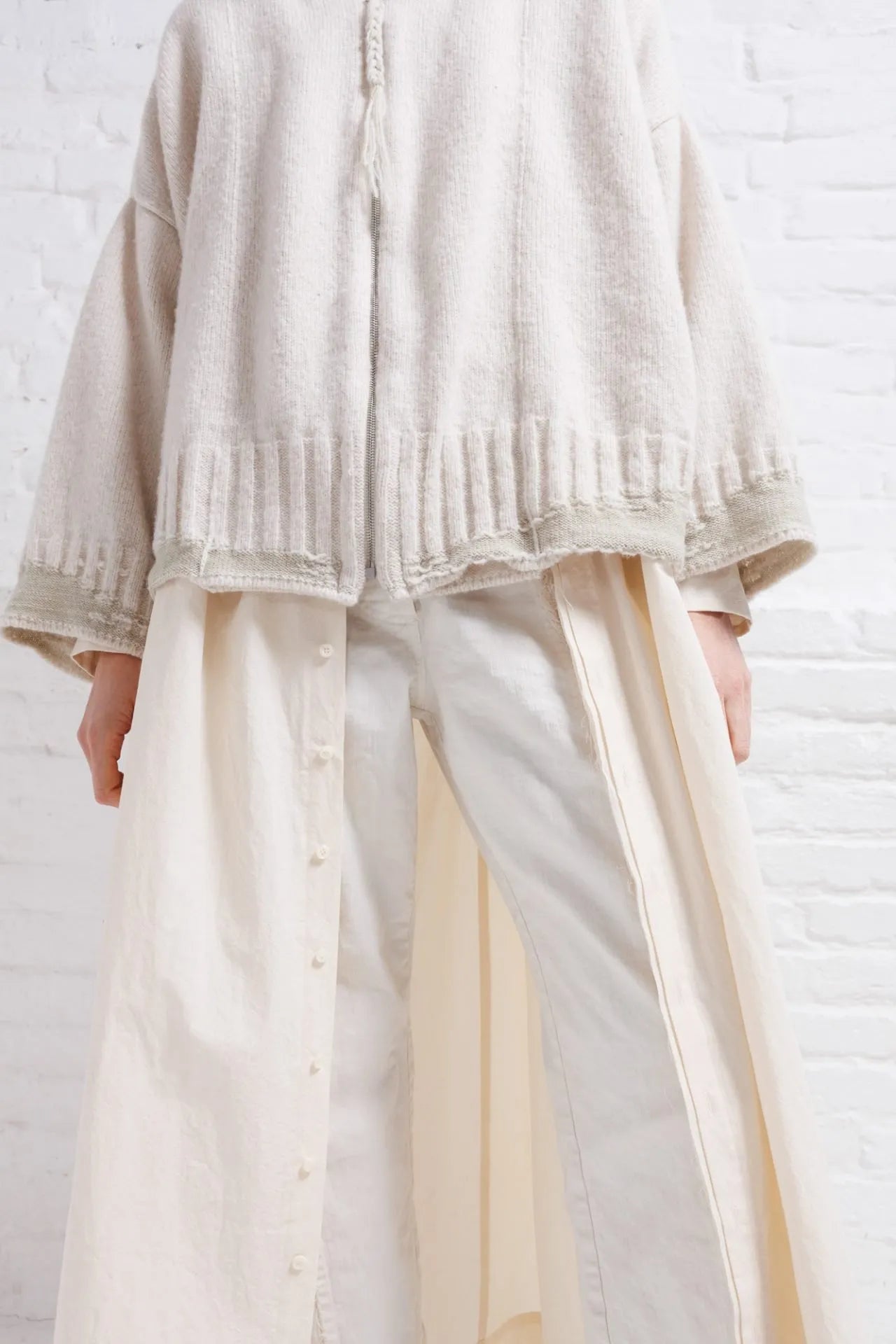 Boxy Maxi Cardigan - Natural by Serie Numerica — view 5