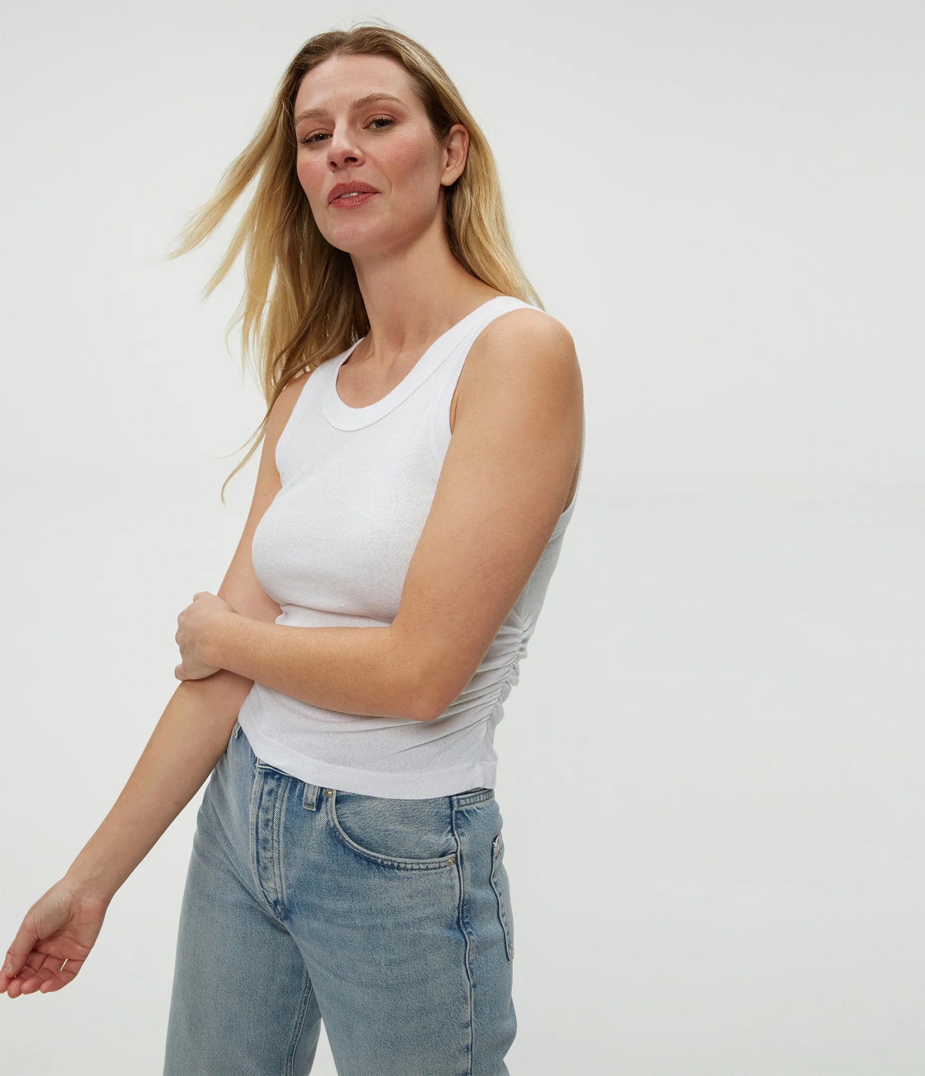 Ella Shine Tank - White by Michael Stars | 25 South Boutiques