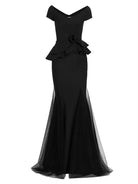 Lady Illusion Tulle Gown - Black by Chiara Boni — view 3