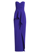 Miya Strapless Peplum Gown - Inchiostro by Chiara Boni — view 3