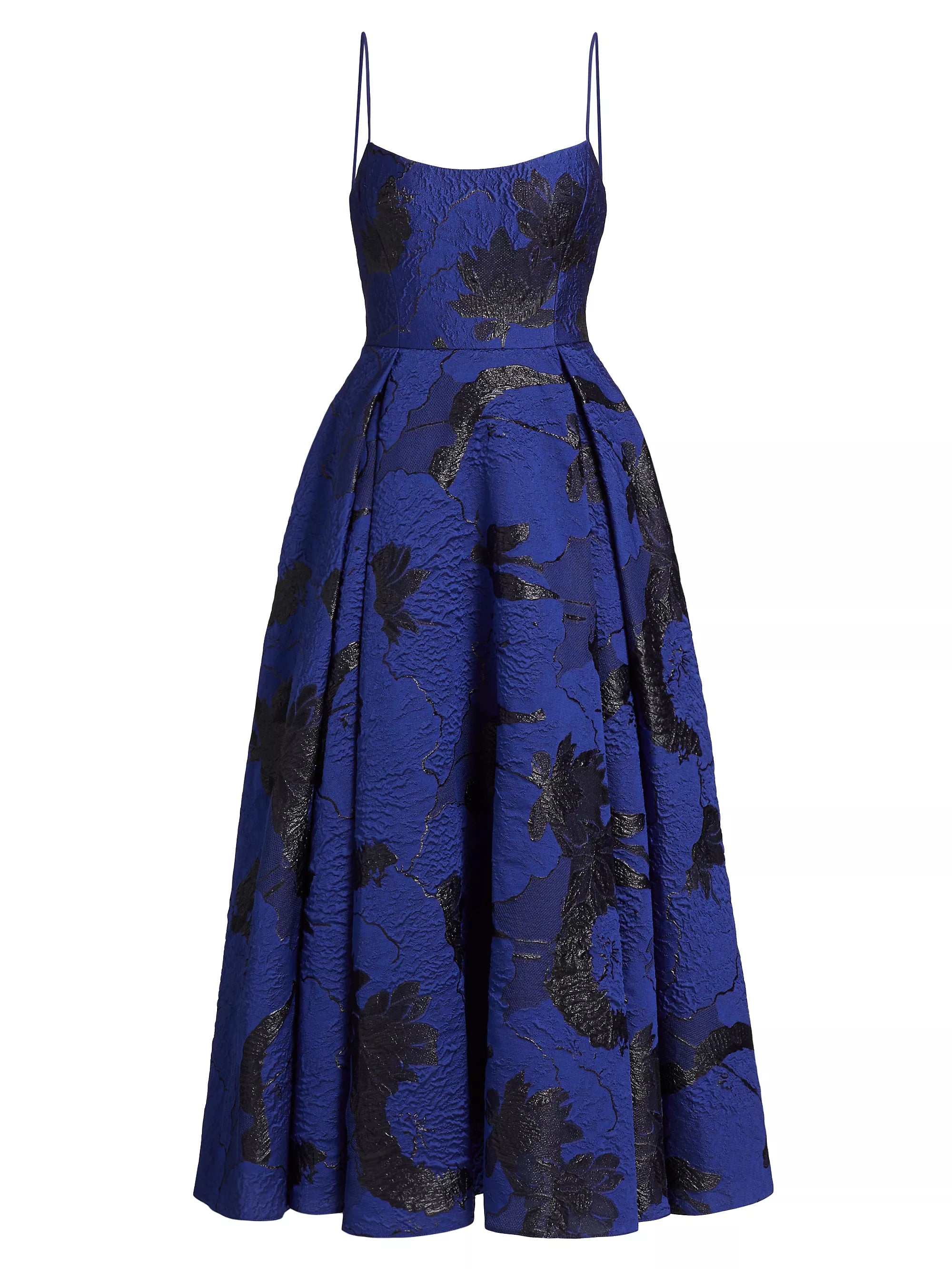 Nicolette Floral Jacquard Maxi Dress - Marine Black by ML Monique Lhuillier — alternate view