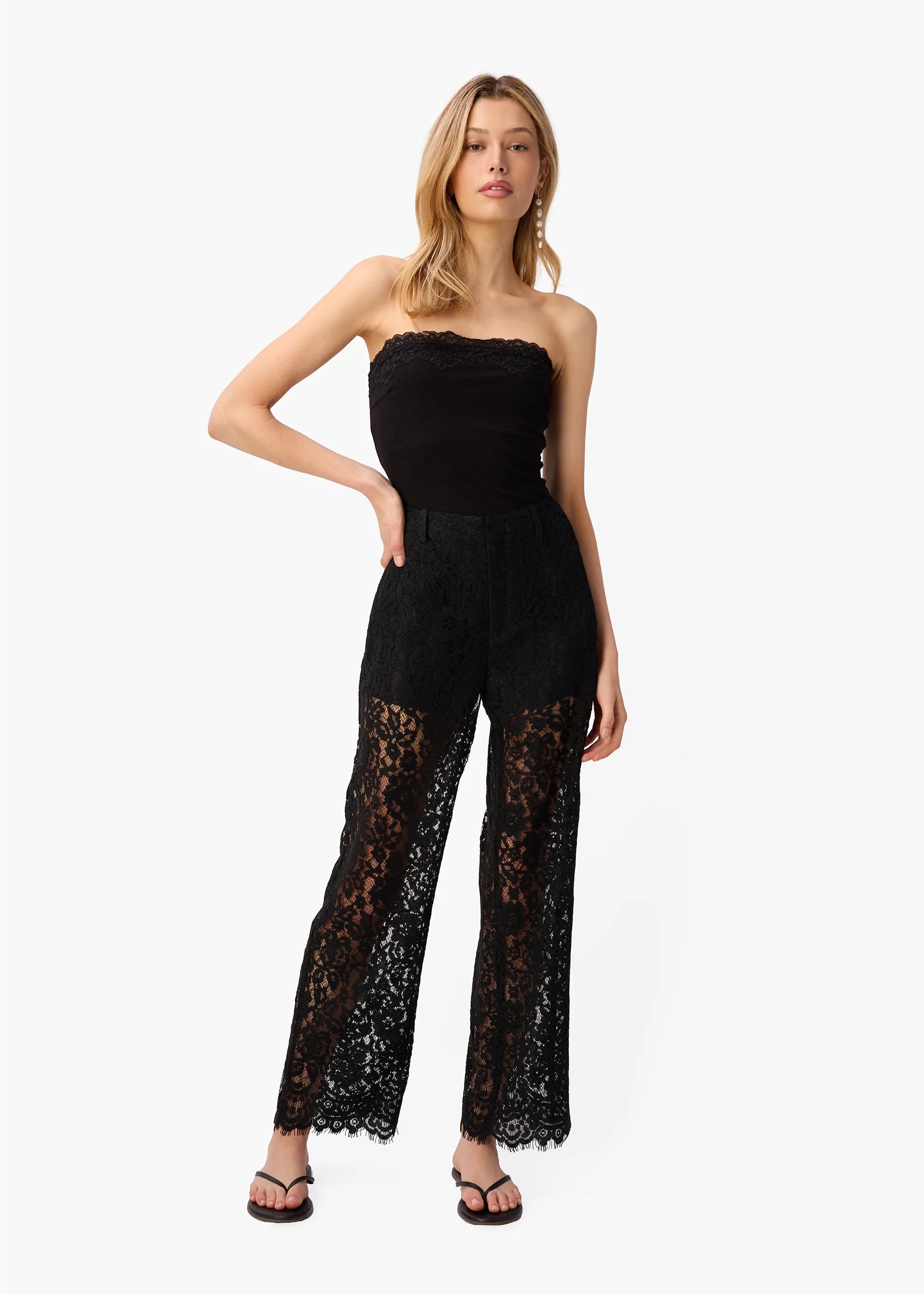 Rama Strapless Rib Knit Camisole - Black by Cami NYC — alternate view