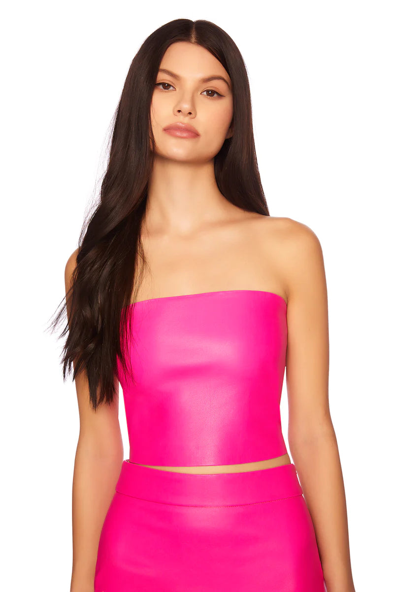 Faux Leather Crop Tube - Pink Glow by Susana Monaco | 25 South Boutiques