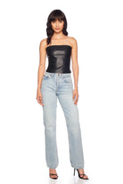 Faux Leather Tube Top - Black by Susana Monaco — alternate view