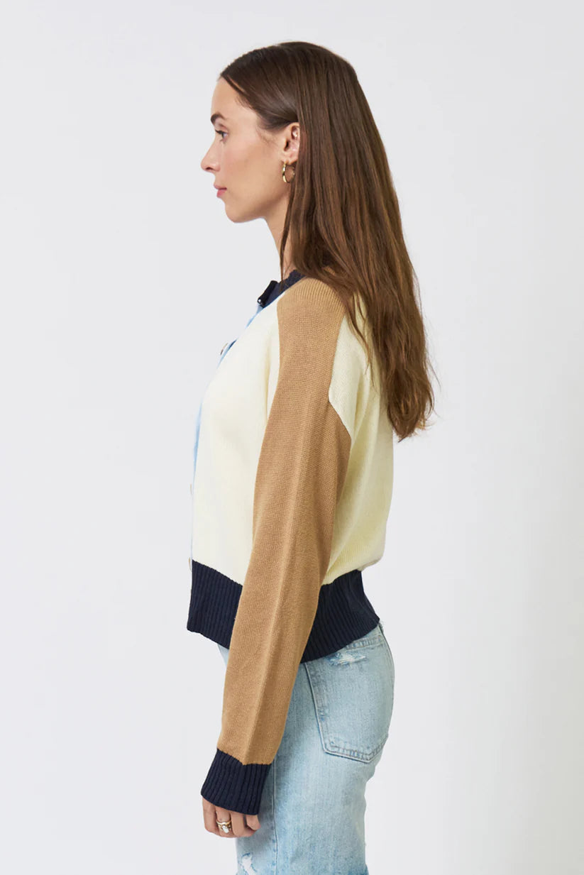 Chloe Colorblock Cardi - Blue Multi by Central Park West — alternate view