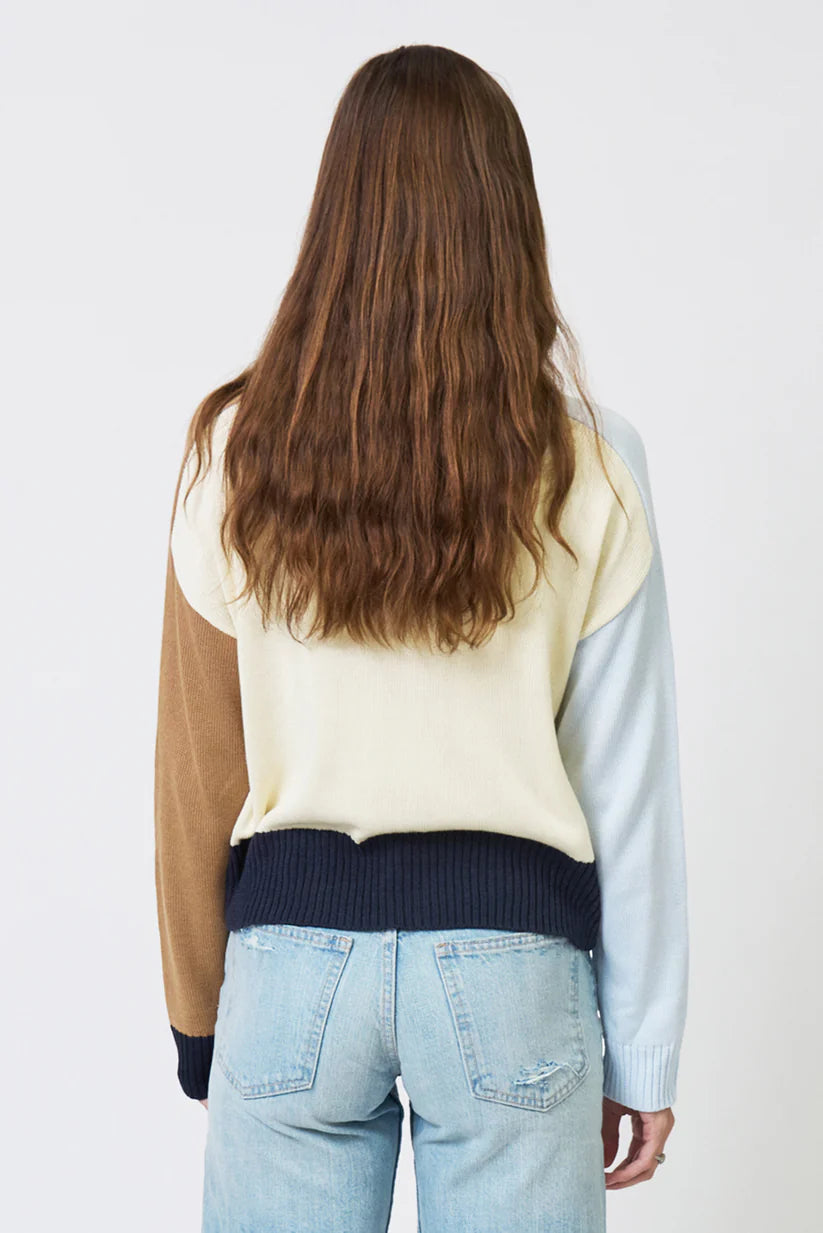 Chloe Colorblock Cardi - Blue Multi by Central Park West — view 3