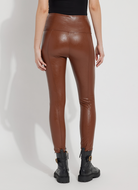 Textured Leather Legging - Whiskey by Lysse — view 3