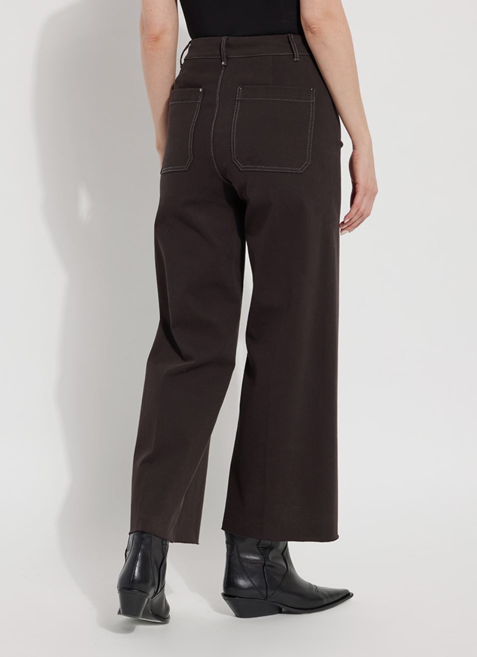 Erin High Waist Wide Leg Denim - Double Espresso by Lysse — view 3