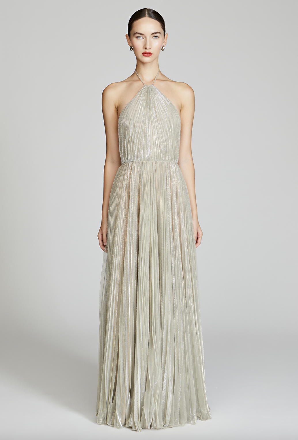 Marisol Lurex Gown - Pewter by Halston | 25 South Boutiques