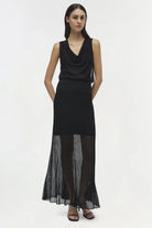 Carmina Cowl Tank - Black by Jonathan Simkhai — alternate view