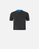 Contrasting Profile Short Tee - Grey by Pinko — view 5