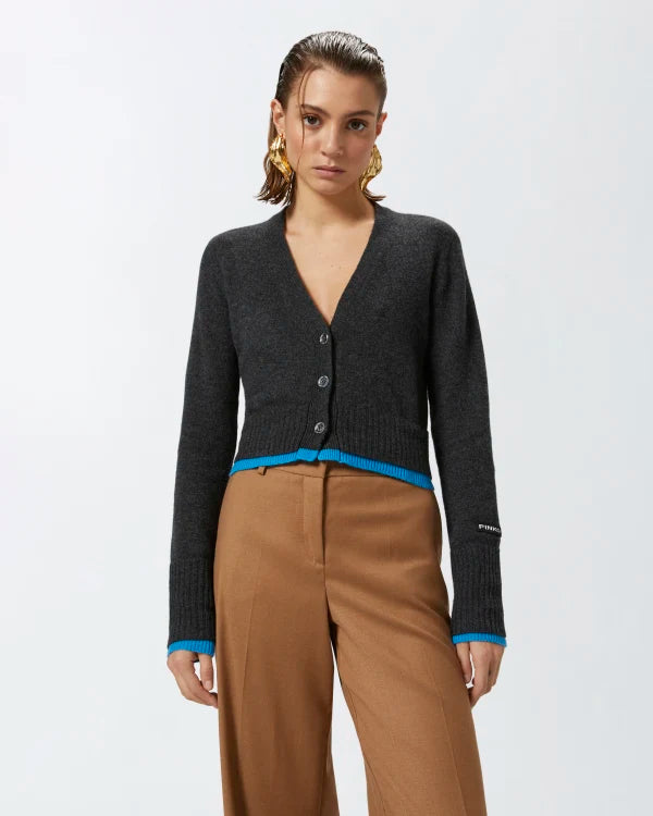 Cashmere Wool Cropped Cardigan - Grey by Pinko | 25 South Boutiques