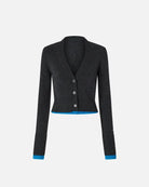 Cashmere Wool Cropped Cardigan - Grey by Pinko — view 3