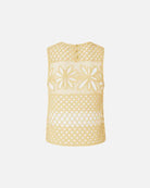 Perforated Crochet Sleeveless Top - Mustard by Pinko — view 4