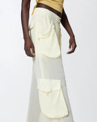 Sheer Georgette Cargo Trousers - Ivory by Pinko — view 3