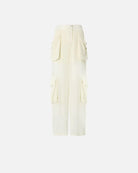 Sheer Georgette Cargo Trousers - Ivory by Pinko — view 4
